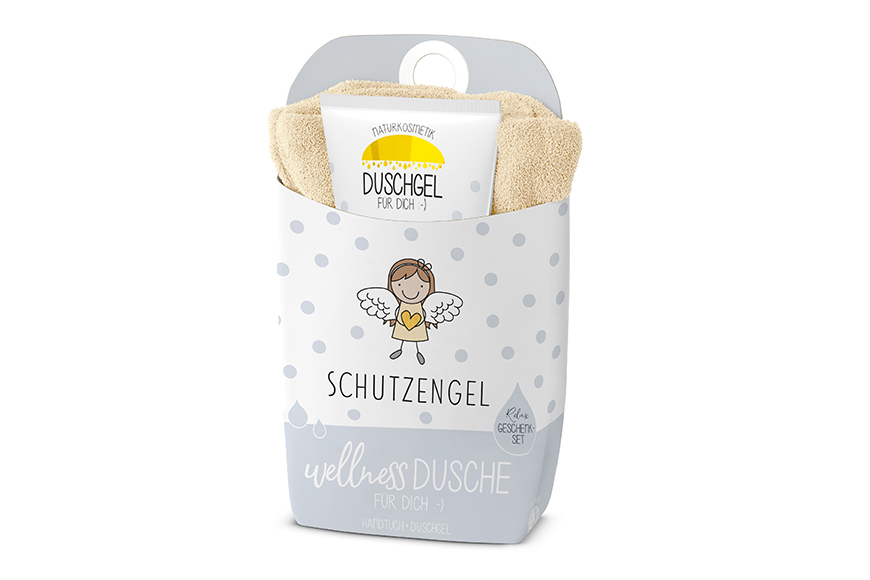 Geschenkset Wellness Dusche (Duschgel + Frottee Handtuch) "Schutzengel", 108658, 4027268306336