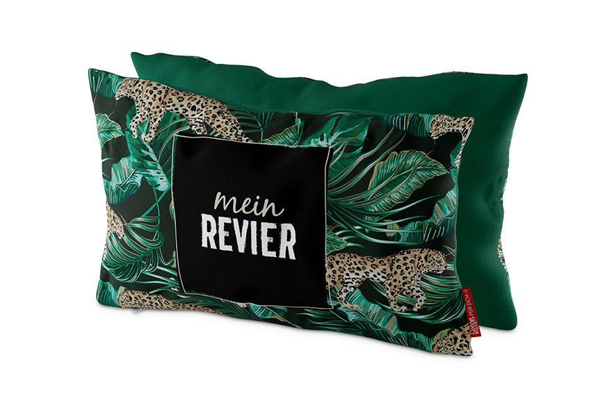 Geschenk für Dich Deko Kissen Motiv Leopard "Mein Revier" Kuschelkissen, 396342, 4027268285044