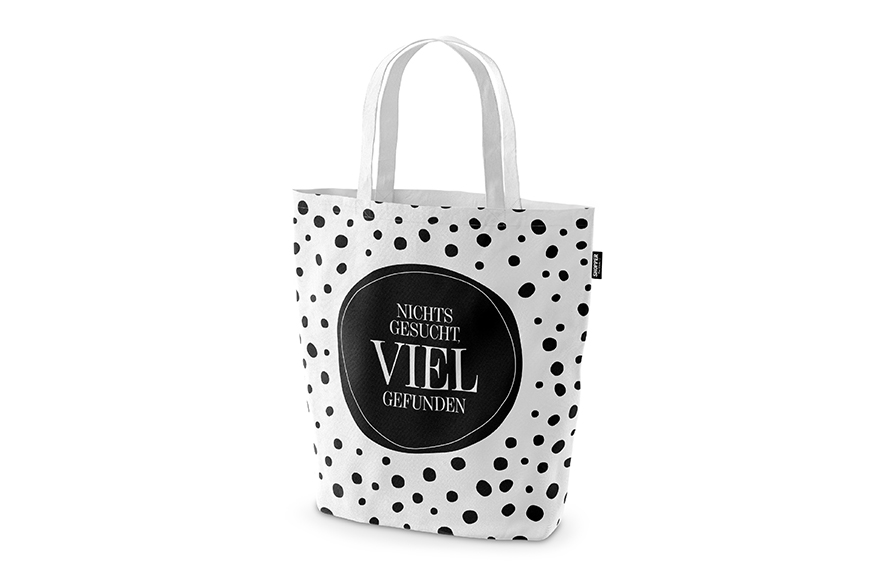 Geschenk für Dich Shopper Tasche "Nichts gesucht, viel gefunden" schwarz weiß Shopping Bag, 399572, 4027268318278
