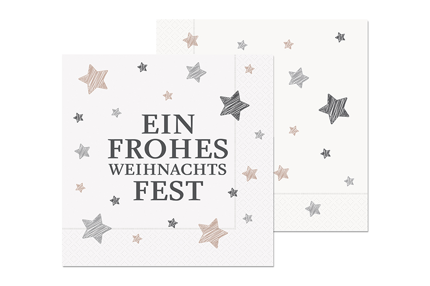 Weihnachtsserviette Papier Servietten mit Motiv Sterne "Ein frohes Weihnachtsfest" , 130152, 4027268281473