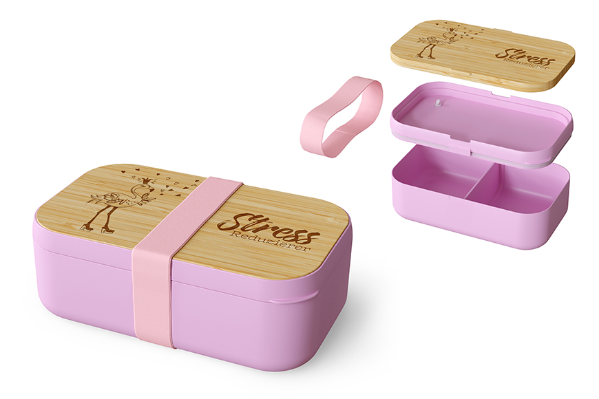 Geschenk für Dich :-) Lunchbox Brotdose rosa "Stressreduzierer" Flamingo, 381674, 4027268318438