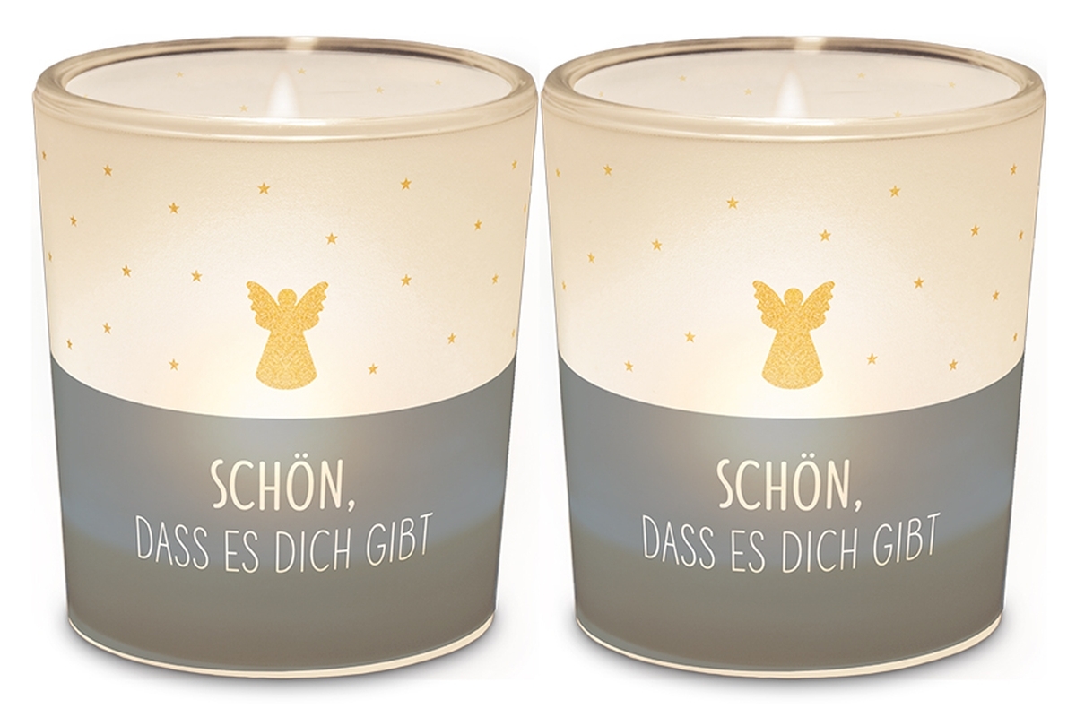 Windlicht Kerzenglas mit Botschaft "Schön, dass es Dich gibt", 4027268266197