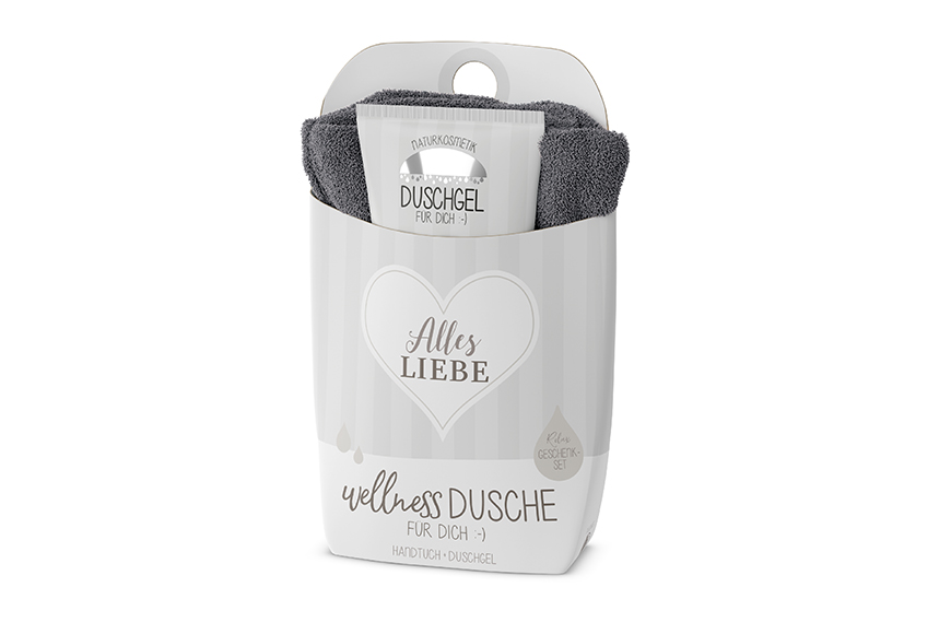 Geschenkset Wellness Dusche (Duschgel + Frottee Handtuch) "Alles Liebe", 108832, 4027268282463