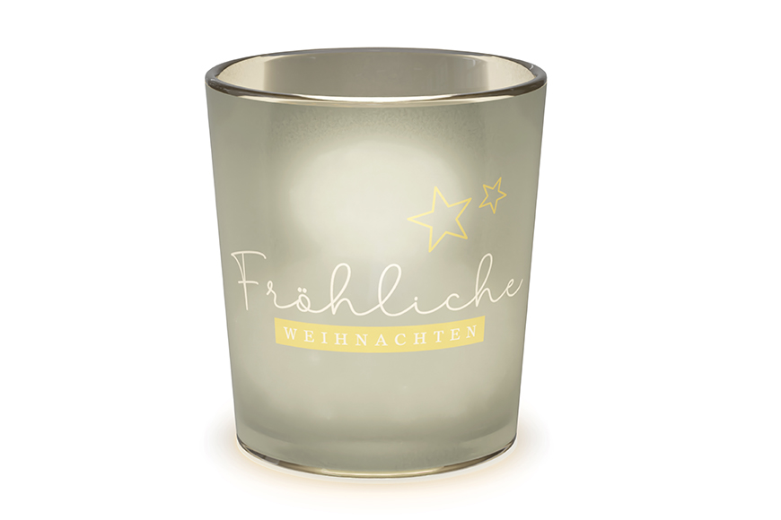 Windlicht Kerzenglas mit Botschaft "Fröhliche Weihnachten", 4027268322473, 640195, Geschenk für Dich :-) Online Shop Malou❤️