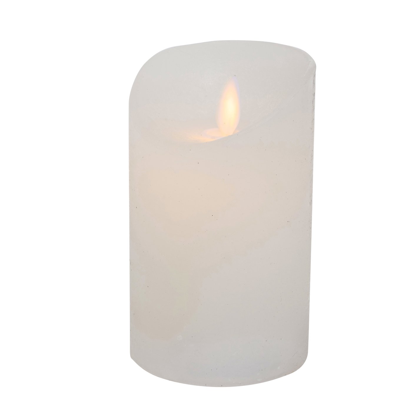 LED Echt Wachs Kerze weiß mit Timer Höhe 12,5cm, Durchmesser 7,5cm, 2004099, 4020607780187
