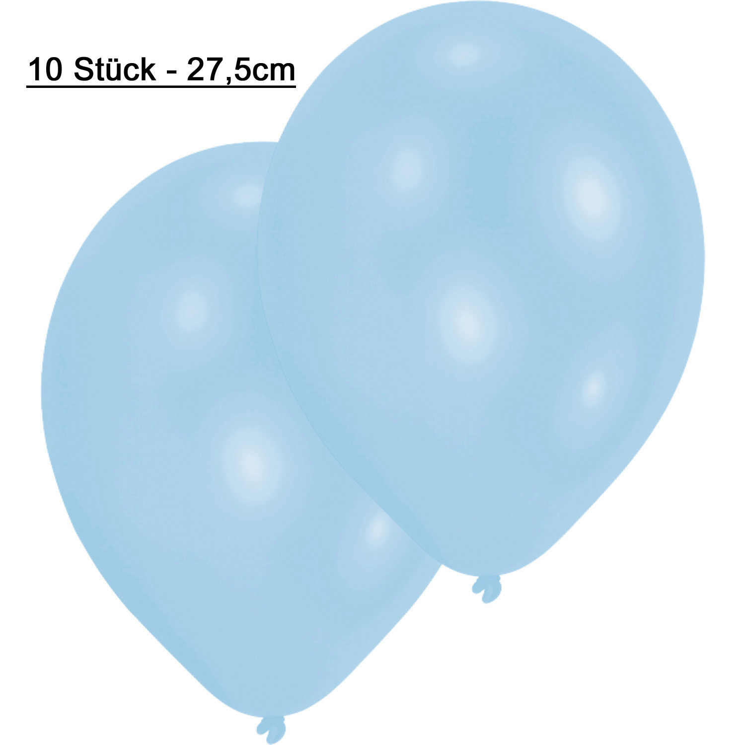 Latex Ballon Luftballon hellblau 10 Stück - D 27,5cm Heliumballon blau
