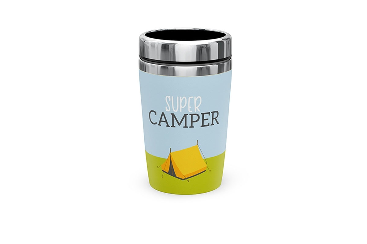 Geschenk für Dich Coffee Tee to go Thermobecher Outdoor Camping-Becher "Super Camper", 388617, 4027268274703