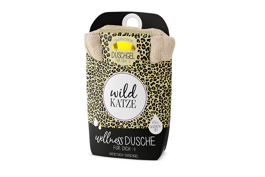 Geschenkset Wellness Dusche (Duschgel + Frottee Handtuch) "Wildkatze", 108344, 4027268288687
