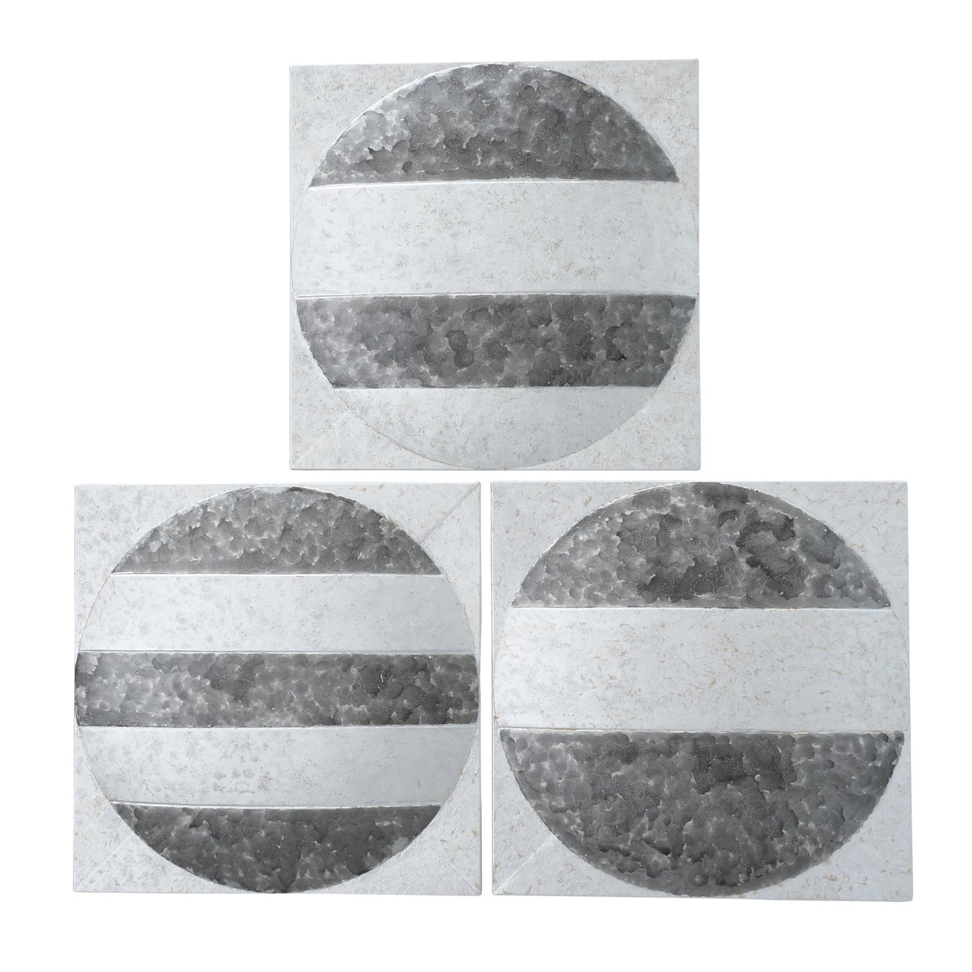 Metall Wandbild Wandobjekt "Mehdi" mit Kreisen 3er Set grau, Boltze Wanddekoration, 2001238, 4020607748286