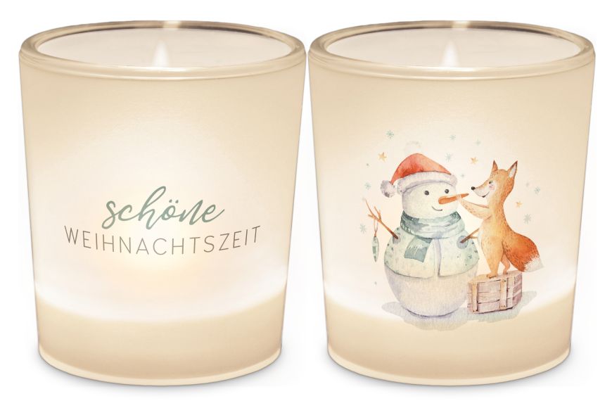 Windlicht Kerzenglas mit Botschaft "Schöne Weihnachtszeit", 640184, 4027268293391