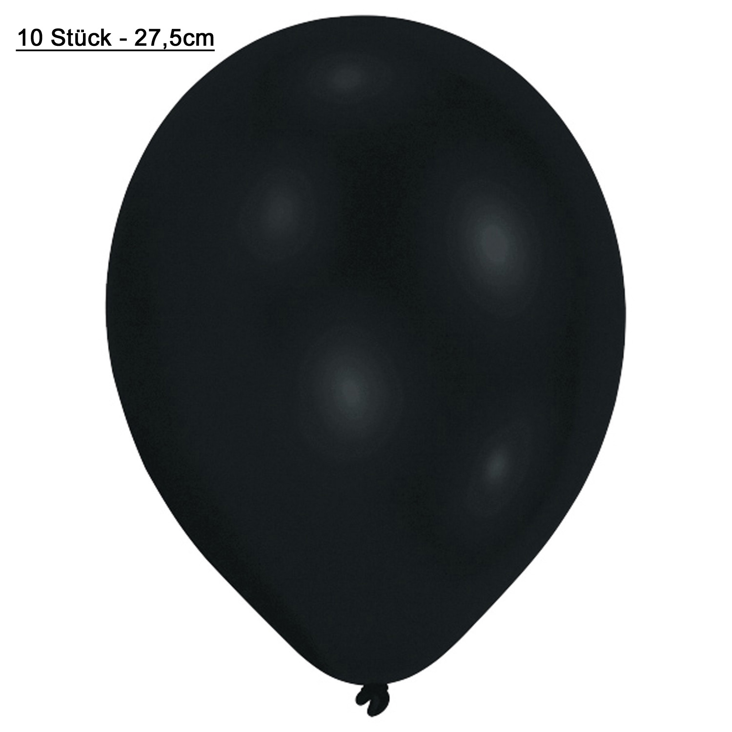 Latex Ballon Luftballon schwarz 10 Stück - D 27,5cm Heliumballon, black