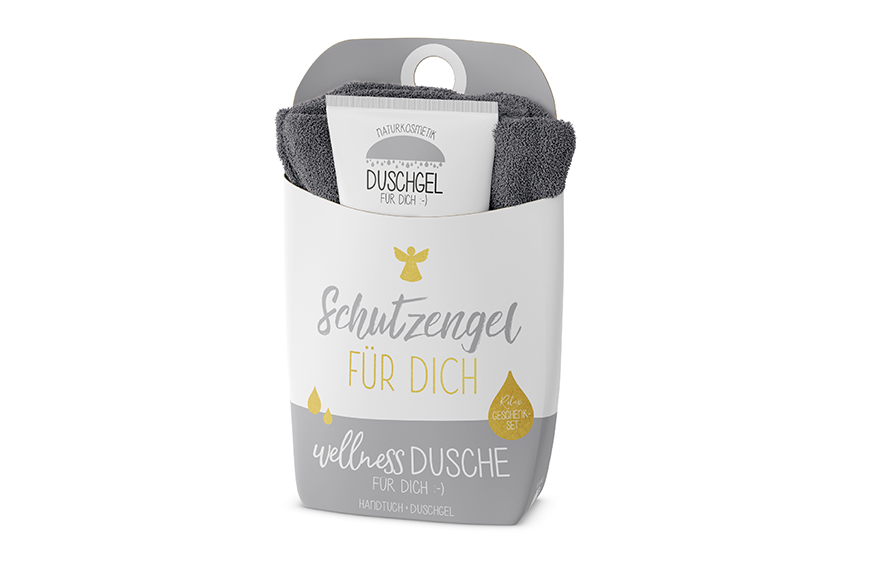 Geschenkset Wellness Dusche (Duschgel + Frottee Handtuch) "Schutzengel für Dich", 108655, 4027268282340
