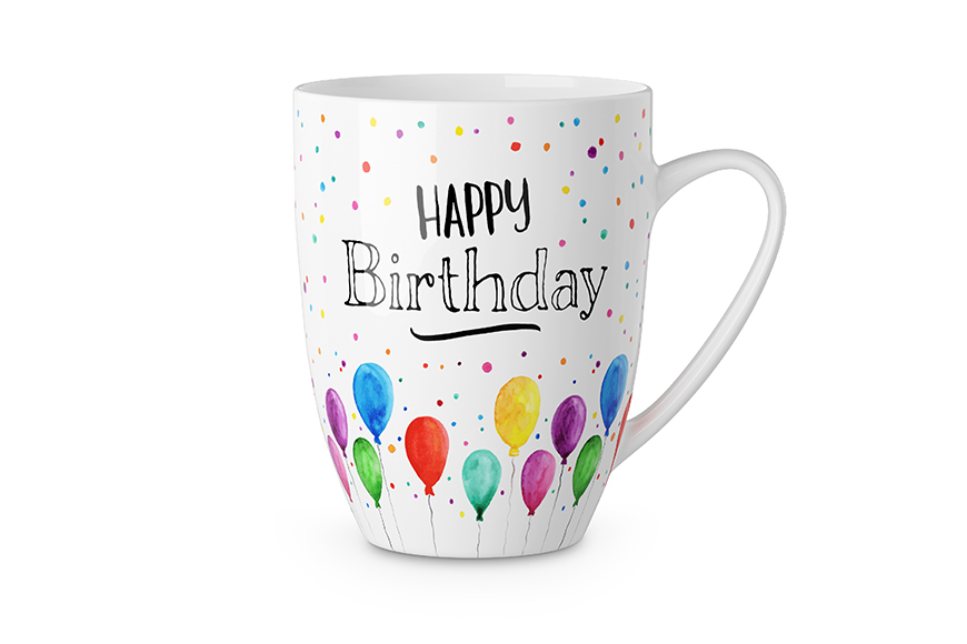 Keramik Becher Geburtstags-Tasse mit Spruch "Happy Birthday", 950239, 4027268285481, Geschenk für Dich :-)