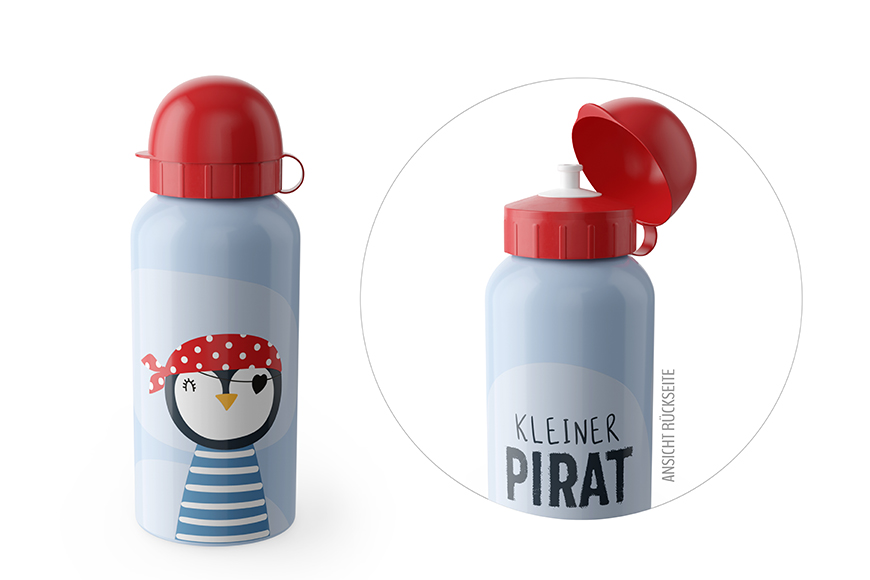 Geschenk für Dich :-) Kinder Trinkflasche Pinguin "Kleiner Pirat", 537333, 4027268306817
