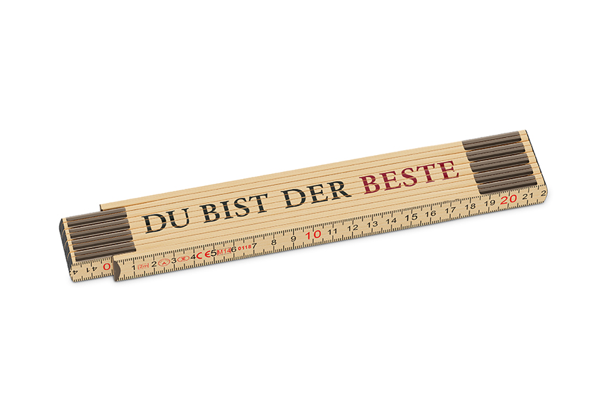 Hochwertiger Zollstock aus Glasbirkenholz mit dem Spruch "Du bist der Beste", Männergeschenk, 392362, 4027268288359