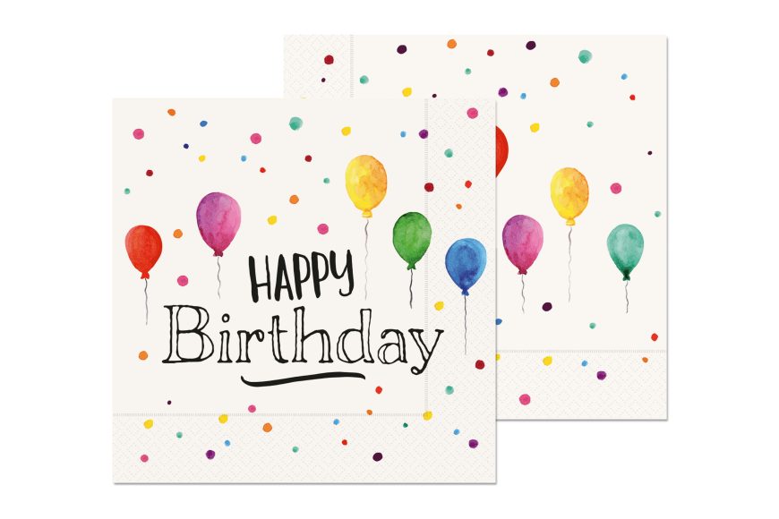 Papier Servietten "Happy Birthday", 130239, 4027268251612