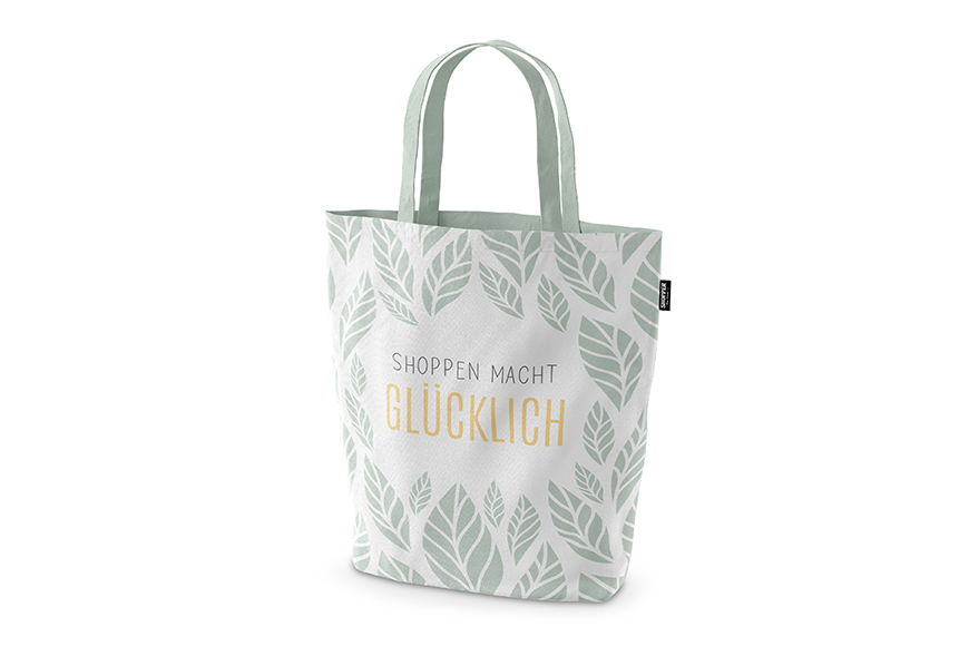 Geschenk für Dich Baumwolle Shopper Tasche "Shoppen macht glücklich" aus der Serie Relax Shopping Bag, 399394, 4027268314416