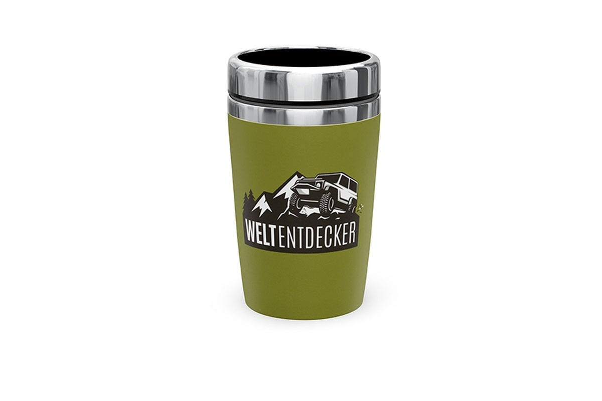 Geschenk für Dich Coffee Tee to go Thermobecher Outdoor Camping-Becher "Weltentdecker", 388619, 4027268274727