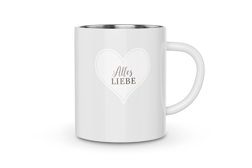 Geschenk für Dich Edelstahl Thermobecher Tasse "Alles Liebe", 538832, 4027268296224