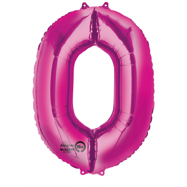Amscan XXL Heliumballon Zahlenballon Folienballon pink 0