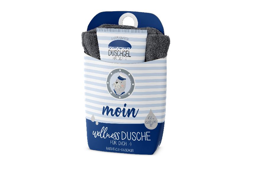 Geschenkset Wellness Dusche (Duschgel + Frottee Handtuch) "Moin", 108822, 4027268300310