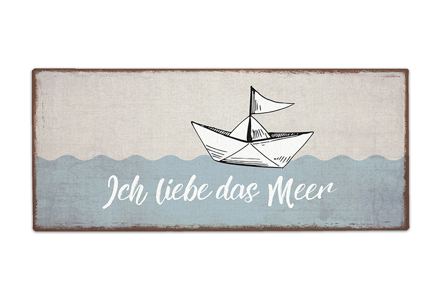 Blechschild Schild mit Spruch "Ich liebe das Meer", 390813, 4027268262007