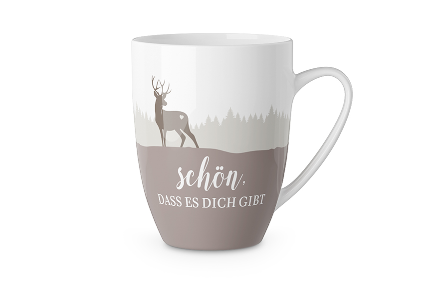 Geschenk für Dich Tasse, Becher mit Spruch "Schön, dass es Dich gibt" Hirsch - Gipfel Gruß, 950831, 4027268277872