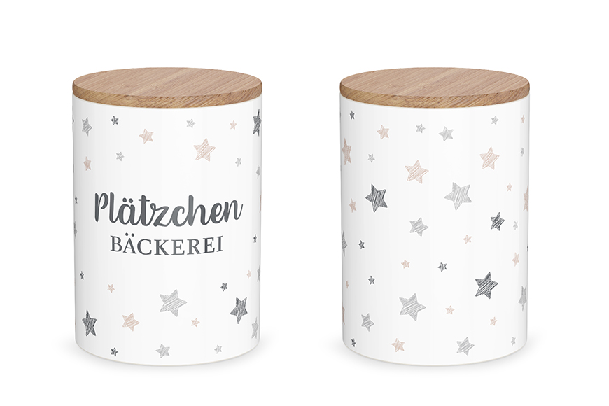 Keramik Vorratsdose / Keksdose Sterne "Plätzchen Bäckerei", 308152, 4027268278220