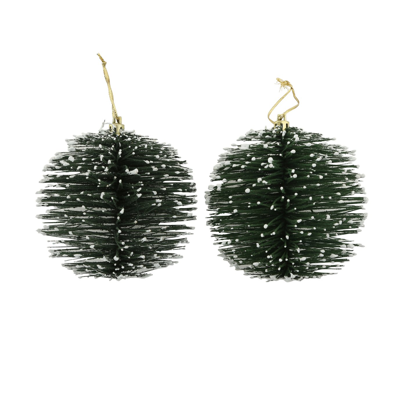 Deko Kugel Weihnachtskugel grün beschneit 2er Set - D 10cm, 1015282, 4020607645615, Boltze Weihnachtsdekoration