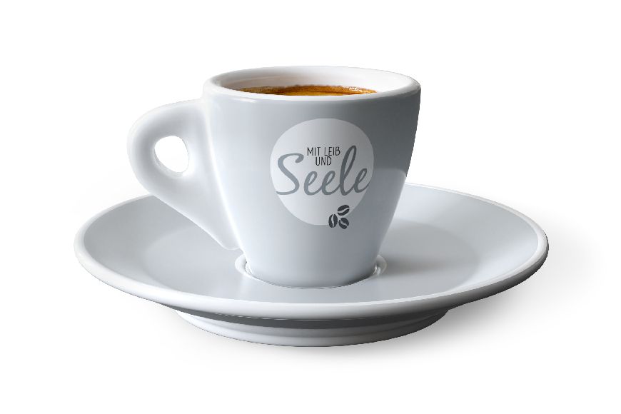 Espressotasse mit Teller "Mit Leib und Seele" - Simple Kitchen, 930644, 4027268301195, Geschenk für Dich :-)