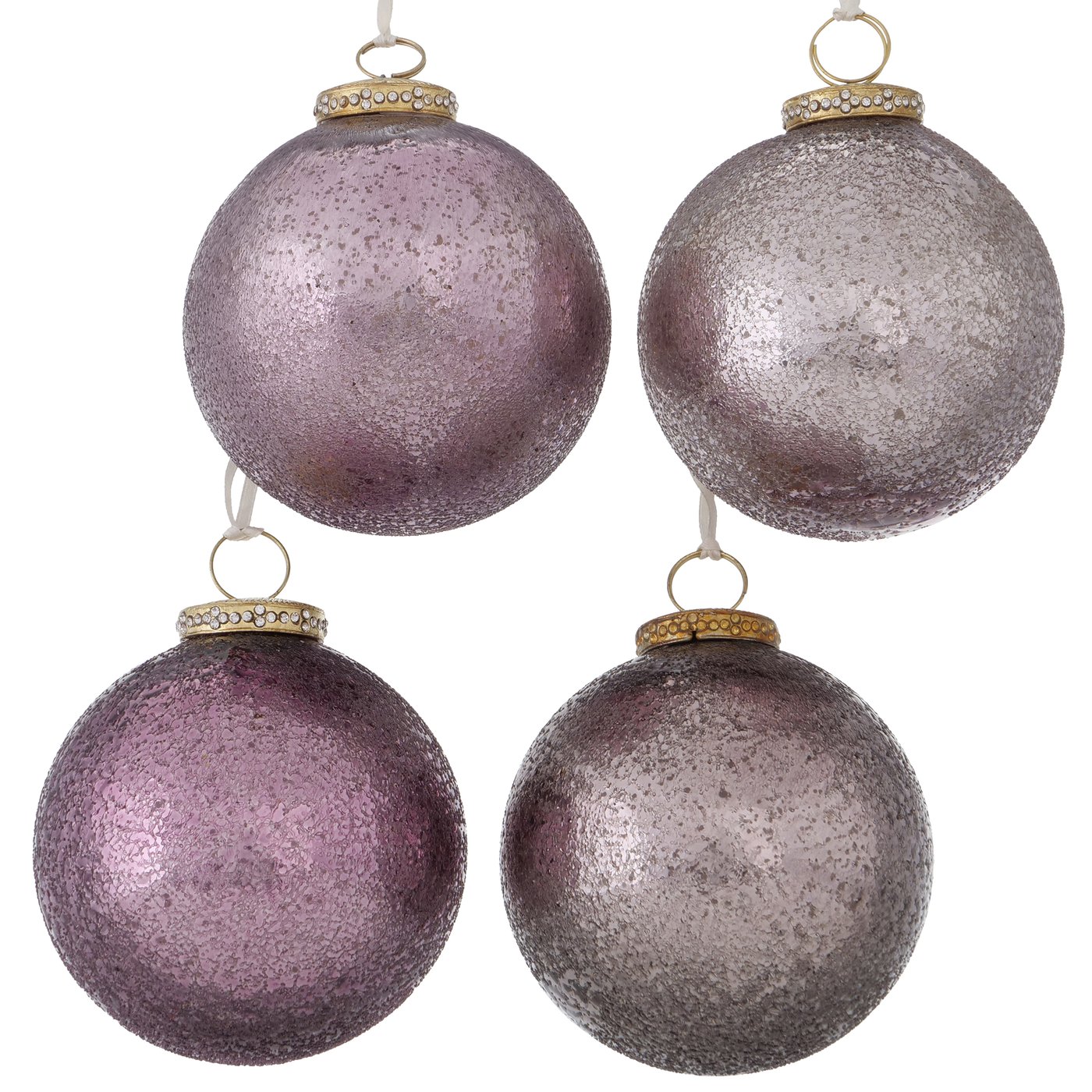 Edle Glas Weihnachtskugel "Bergaloti," rosa gold 4er Set - D10cm, 2013487, 4020607910683, Boltze