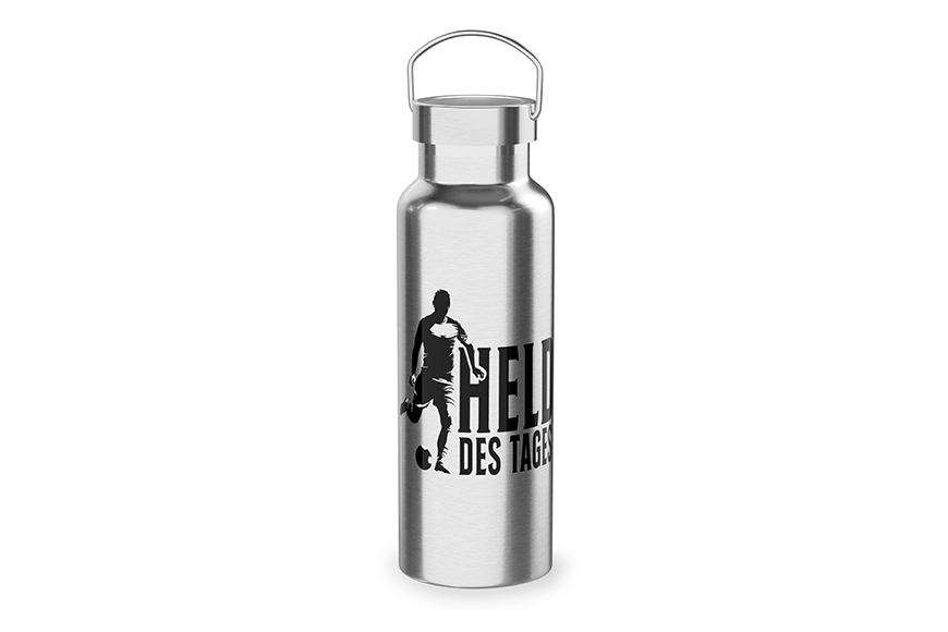 Edelstahl Thermoflasche Trinkflasche "Held des Tages", 539361, 4027268284825