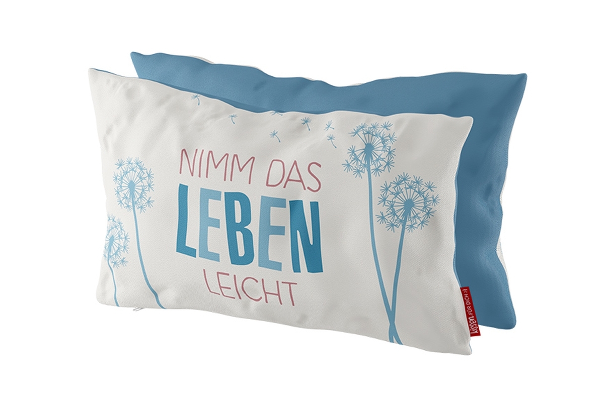 Geschenk für Dich Kuschelkissen Kissen Dekokissen mit Spruch "Nimm das Leben leicht", 396633, 4027268256709