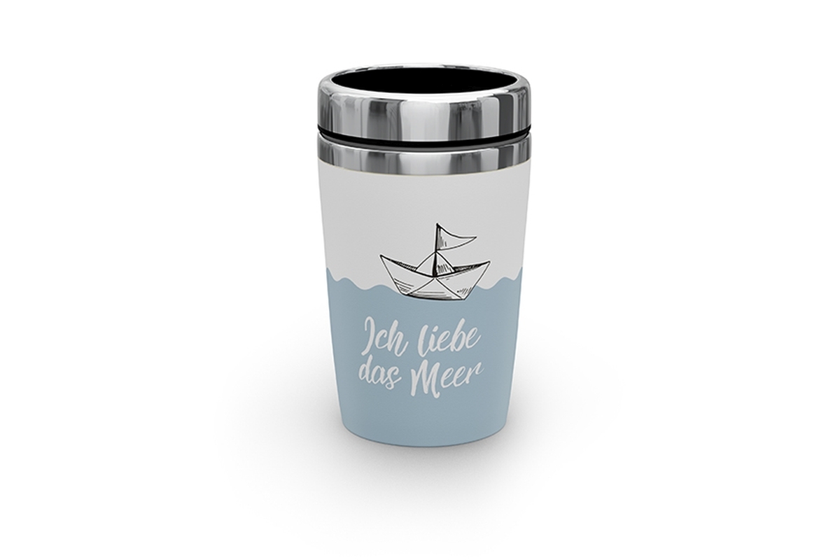 Geschenk für Dich Coffee Tee to go Thermobecher Outdoor Camping-Becher "Ich liebe das Meer", 388813, 4027268262199