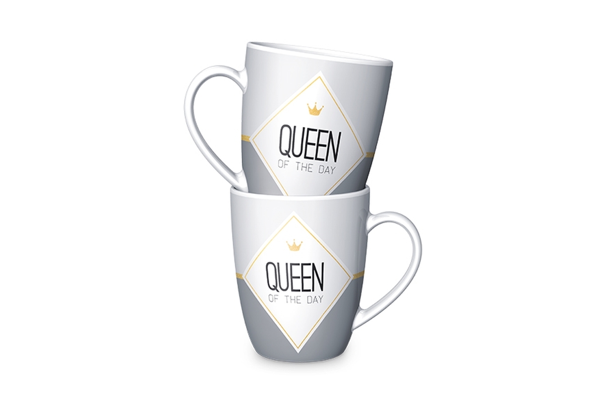 Keramik Becher Tasse "Queen of the Day", Kaffeebecher
