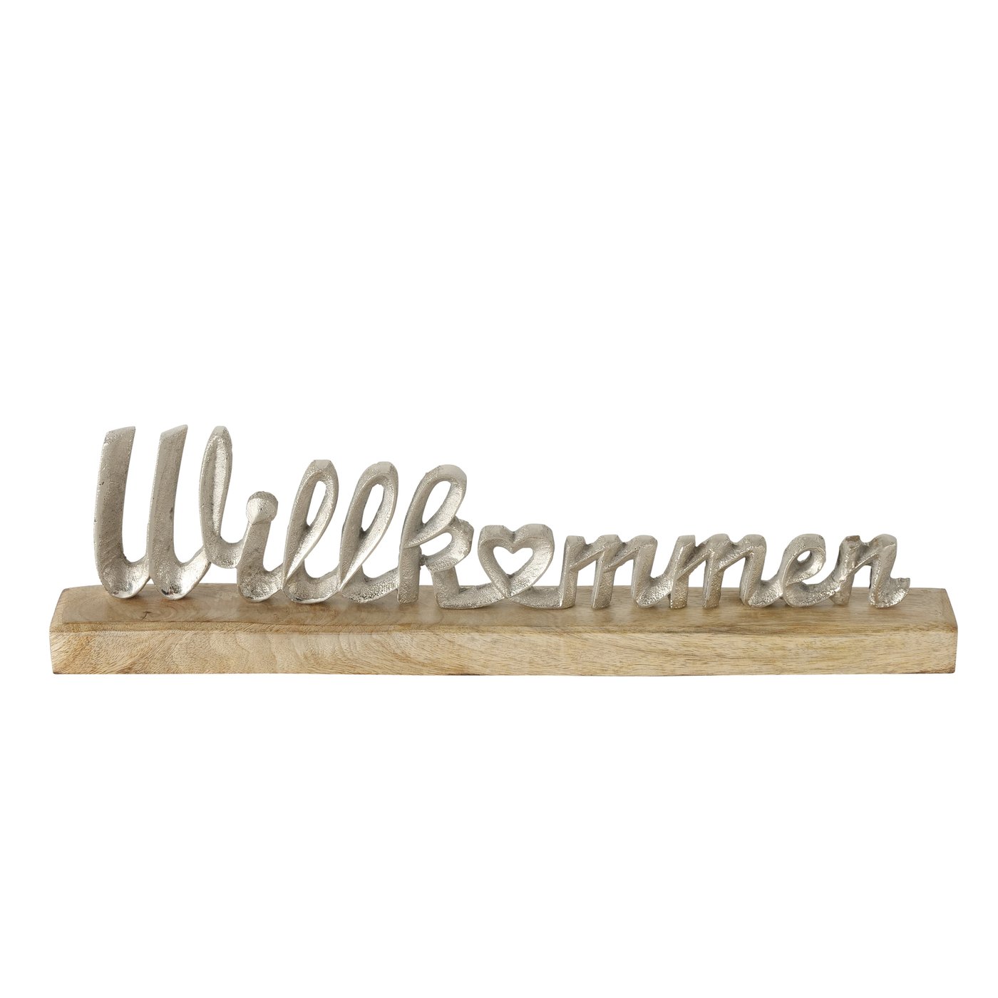 Deko Aufsteller Schriftzug "Willkommen" silber - Länge 33cm, 2011379, 4020607883680, Boltze