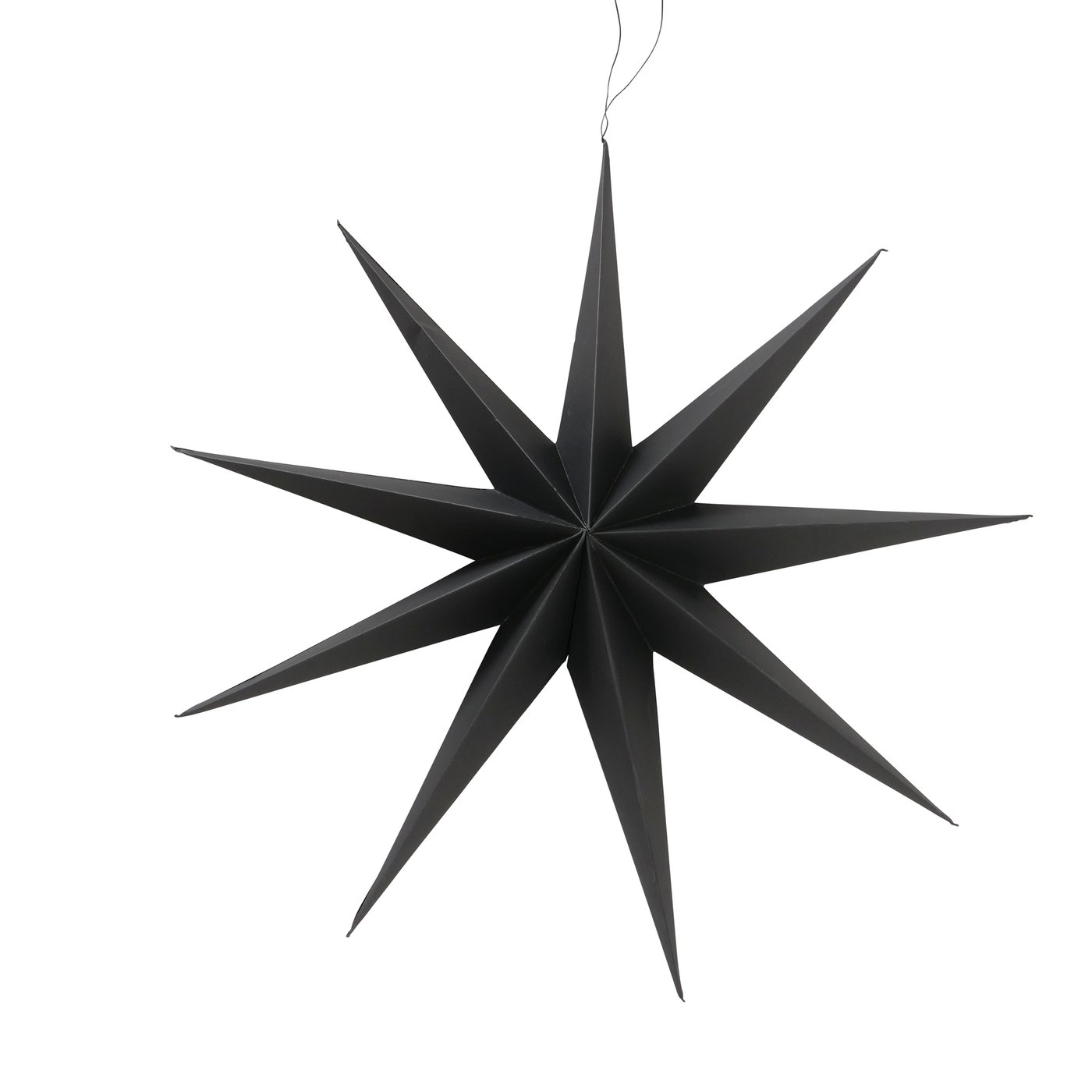 Papier Dekoanhänger Stern "Kassia" schwarz mit 9 Zacken, D60cm, 2023889, 4066076054916, Boltze xmas, Weihnachtsstern 