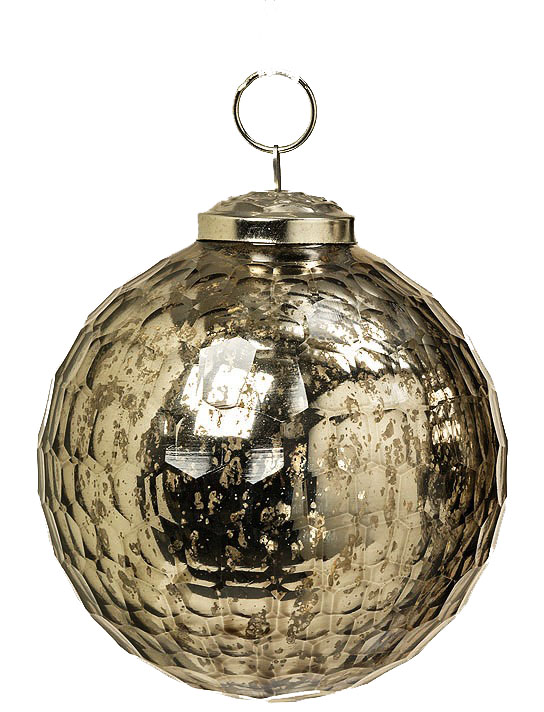 Glas Hänger Kugel Diamond champagner - D 10cm, Weihnachtsbaumkugel, Weihnachtsbaumschmuck, 4020607374058, 1000213