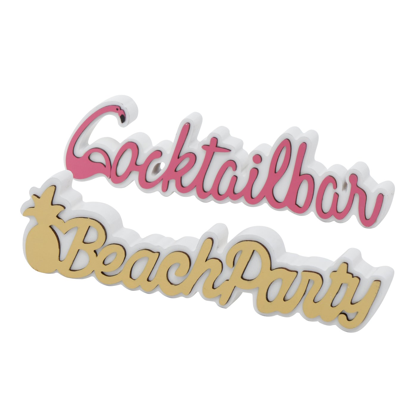 Boltze Gartenparty Aufsteller Schriftzug "Cocktailbar + Beachparty", 1021651, 4020607740761, Sommerparty Boltze
