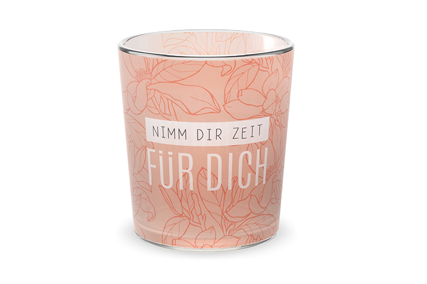 Geschenk für Dich Glas Windlicht Kerzenglas mit Botschaft Spruch "Nimm Dir Zeit für Dich", 640393, 4027268314768