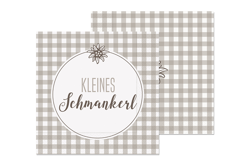 Papier Servietten karriert "Kleines Schmankerl, 130834, 4027268279913