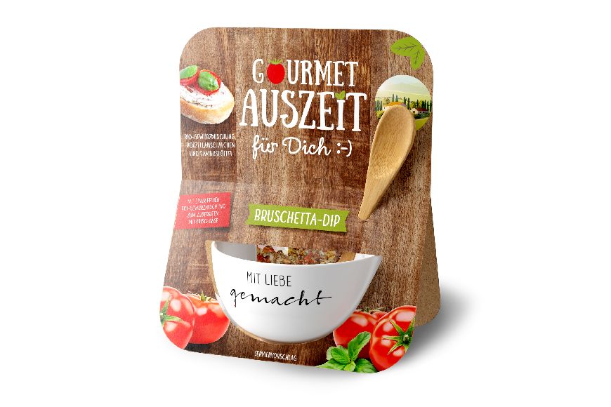 Gourmet Auszeit für Dich :-) "Mit Liebe gemacht" Schälchen + Baumbuslöffel + Bruschetta Dip, 956642, 4027268302604
