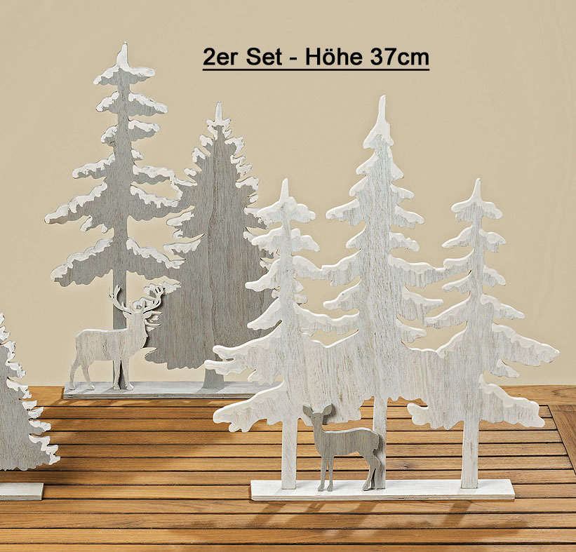 Holz Aufsteller "Landschaft" 2er Set - H 37cm, 1001256, 4020607386174