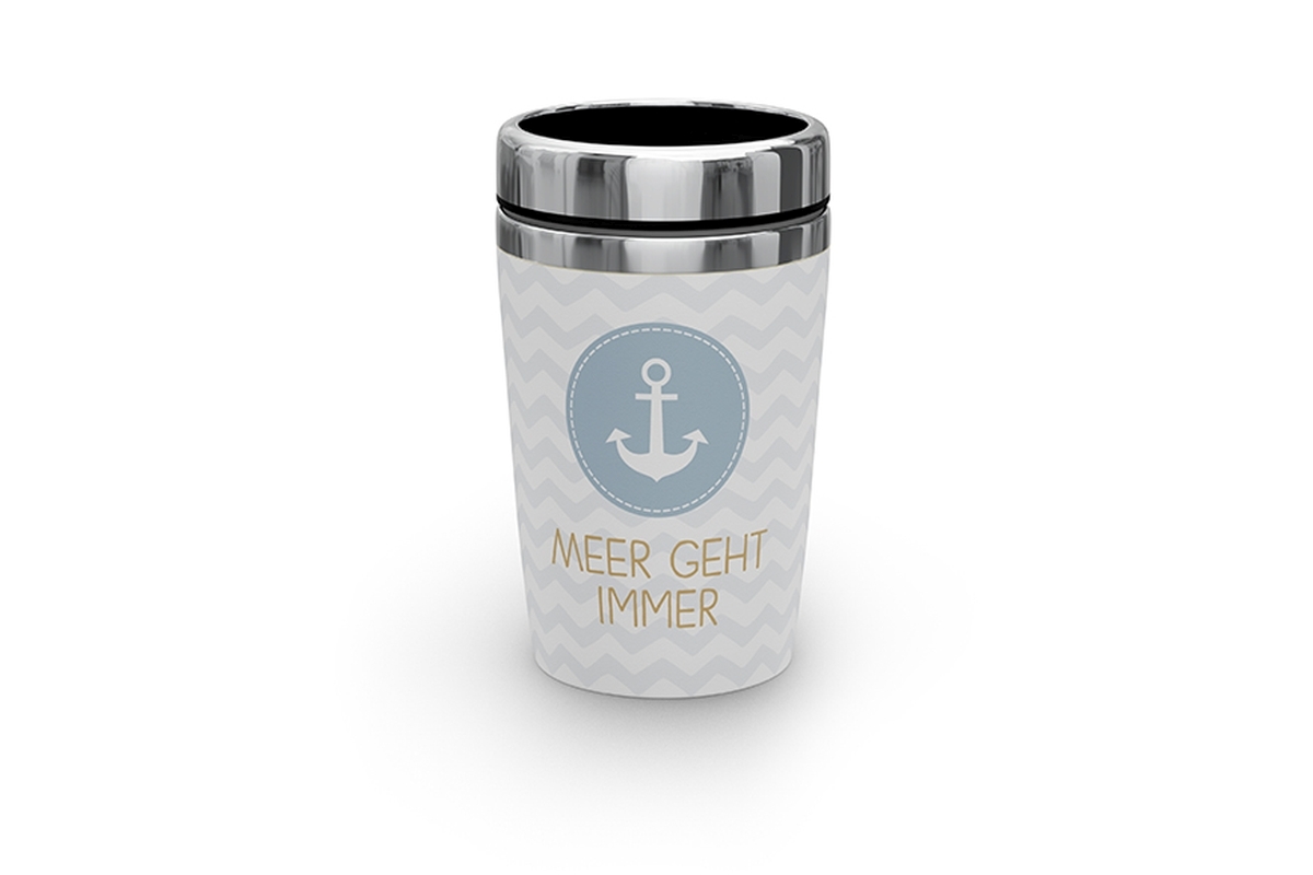 Geschenk für Dich Coffee Tee to go Thermobecher Outdoor Camping-Becher "Meer geht immer", 388814, 4027268262205