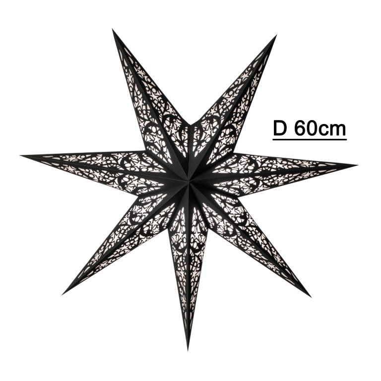 Starlightz Leuchtstern Lux black schwarz D 60cm Papierstern